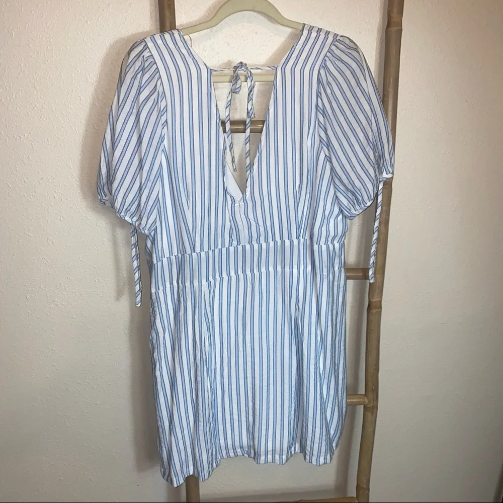 Favlux 1XL dress blue white stripes button tie - Picture 3 of 8